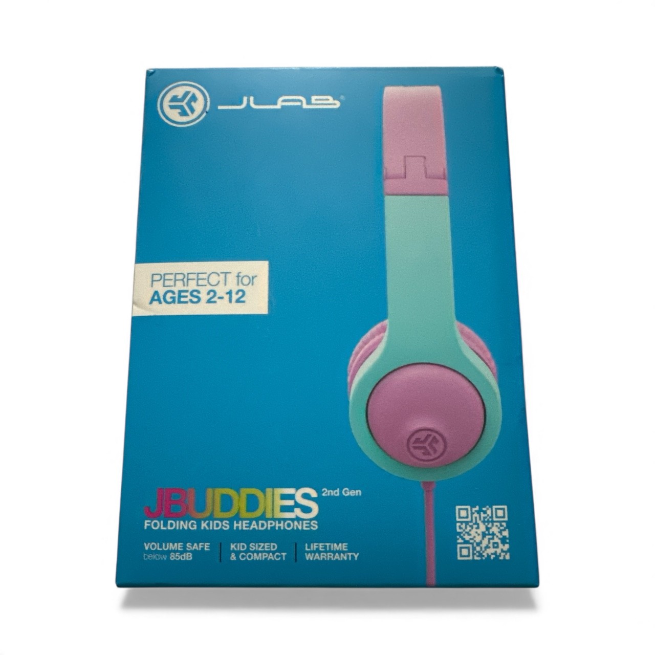 JLab JBuddies Folding Gen 2 Kids Wired Headphones – Purple/Teal