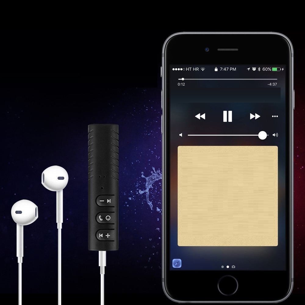 Bluetooth 4.2 3.5mm AUX Wireless Audio Receiver Adapter for Earbuds & Headphones