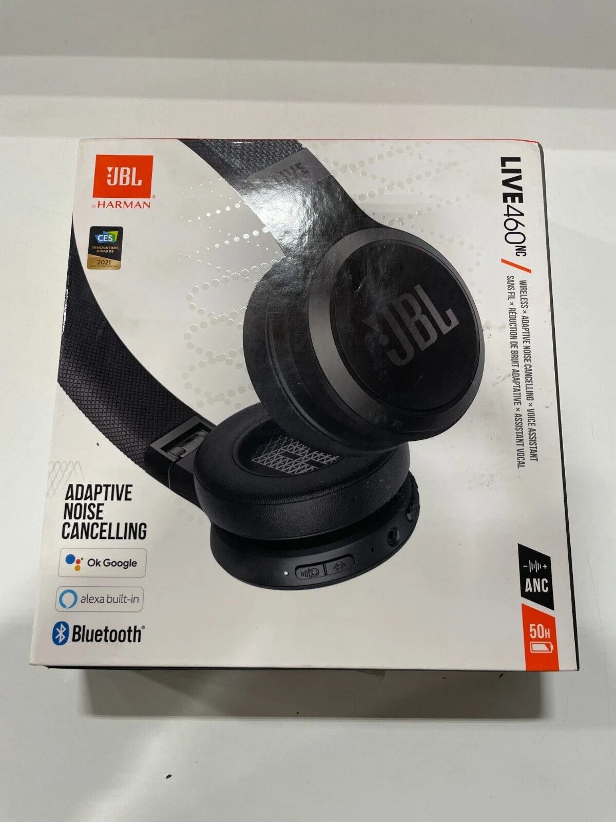 JBL LIVE 460NC WIRELESS ON-EAR NOISE CANCELLING HEADPHONES 50H – BLACK