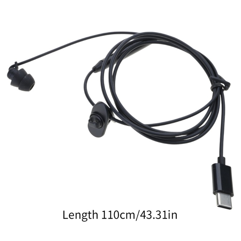 USB Type C Corded Single Side Earphone Headsets Line Control stereoes In Ear