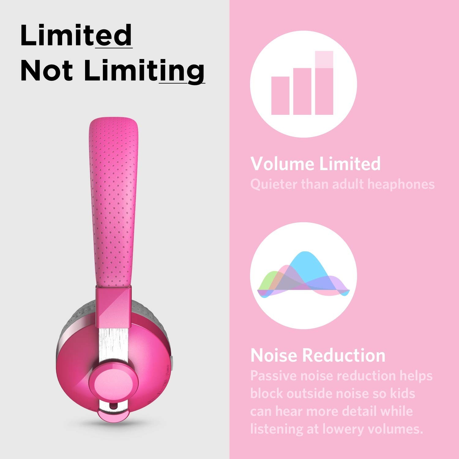LilGadgets On-Ear Kids Headphones – 4+ Years, Pink, Untangled 4 Years +, Pink