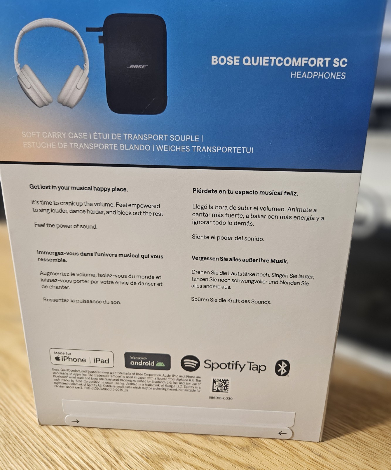 NEW BOSE White Smoke QUIETCOMFORT SC Noise Cancelling HEADPHONES WITH CASE 2025