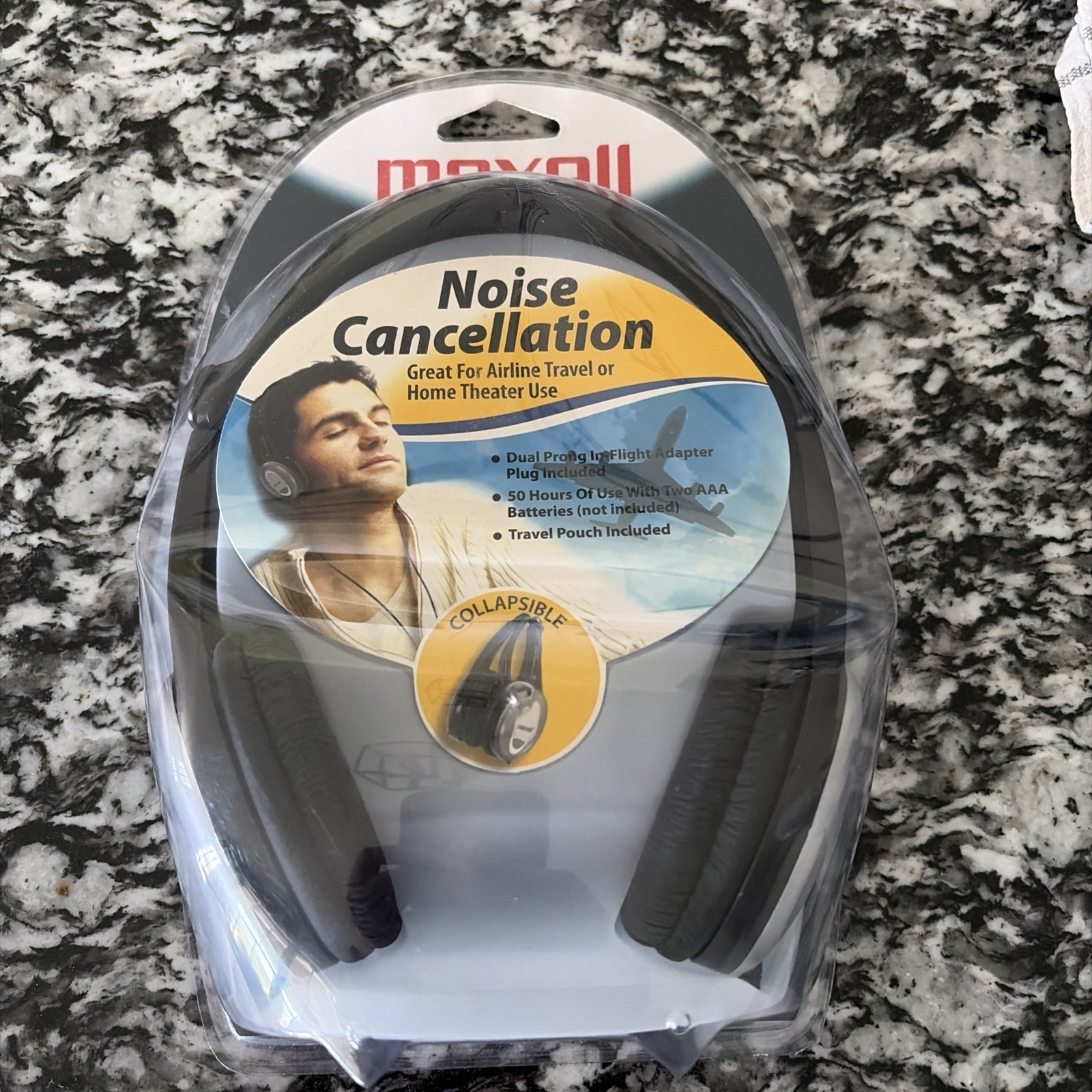 Maxell HP/NC-II Noise Cancellation Travel Headphones NEW Sealed