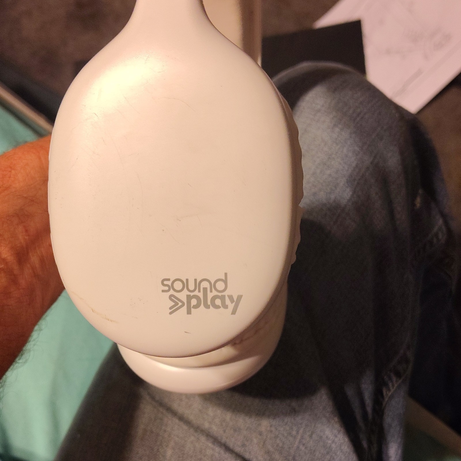Soundplay White Bluetooth Wireless On-Ear Headphones 3.5mm Micro-USB