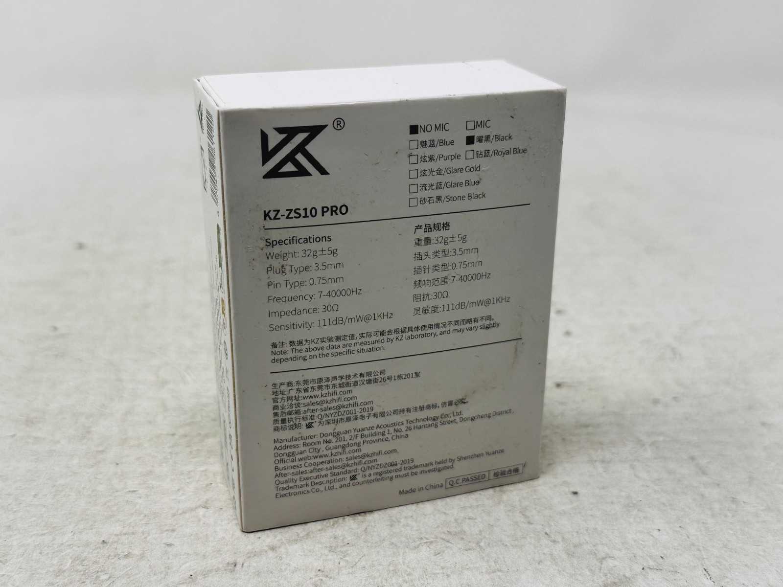 KZ ZS10 Pro, Linsoul 4BA+1DD 5 Driver in-Ear HiFi Earphones No Mic – Open Box