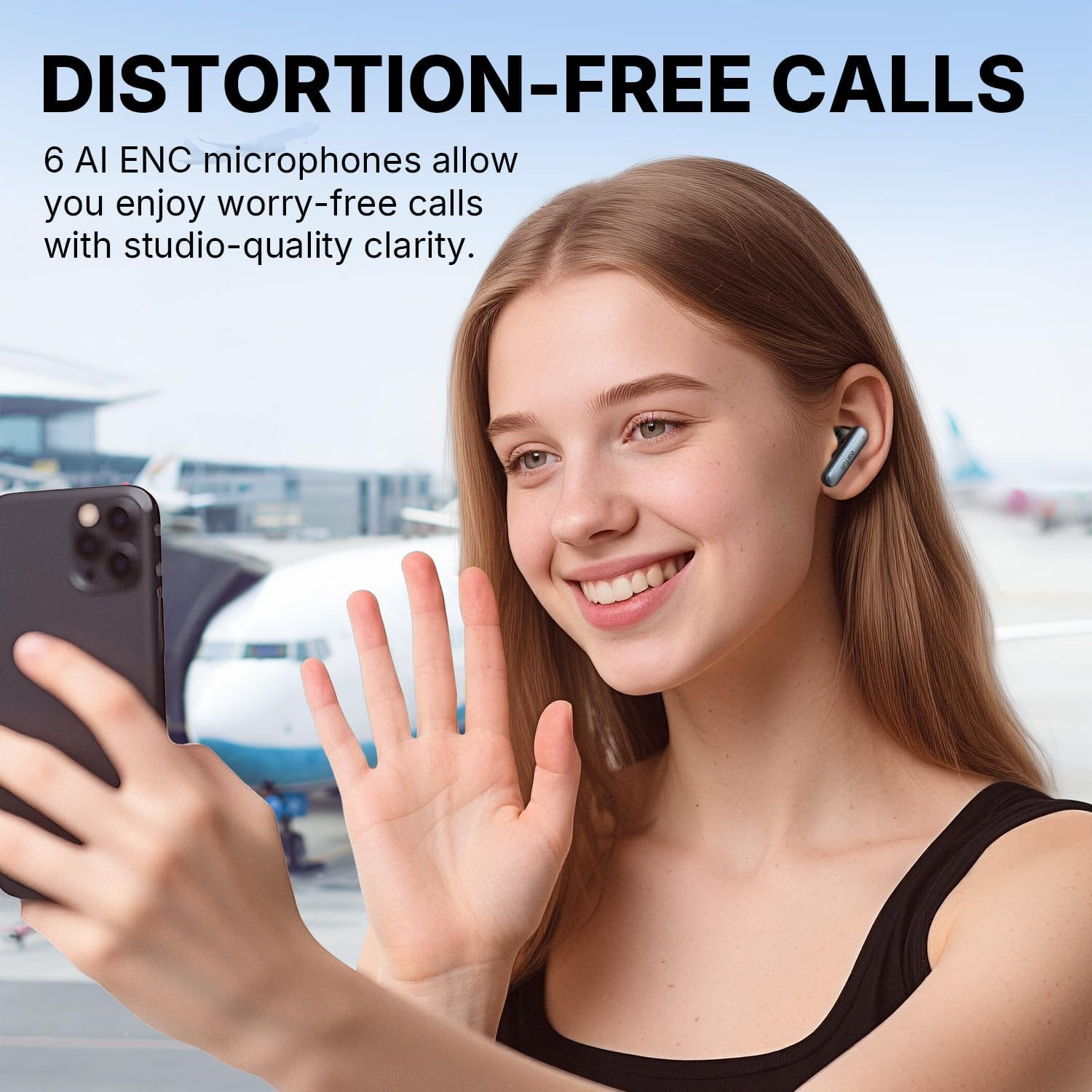 EarFun Air Pro 4i Noise Cancelling Wireless Earbuds, Hi-Res Sound with LDAC, 6 M