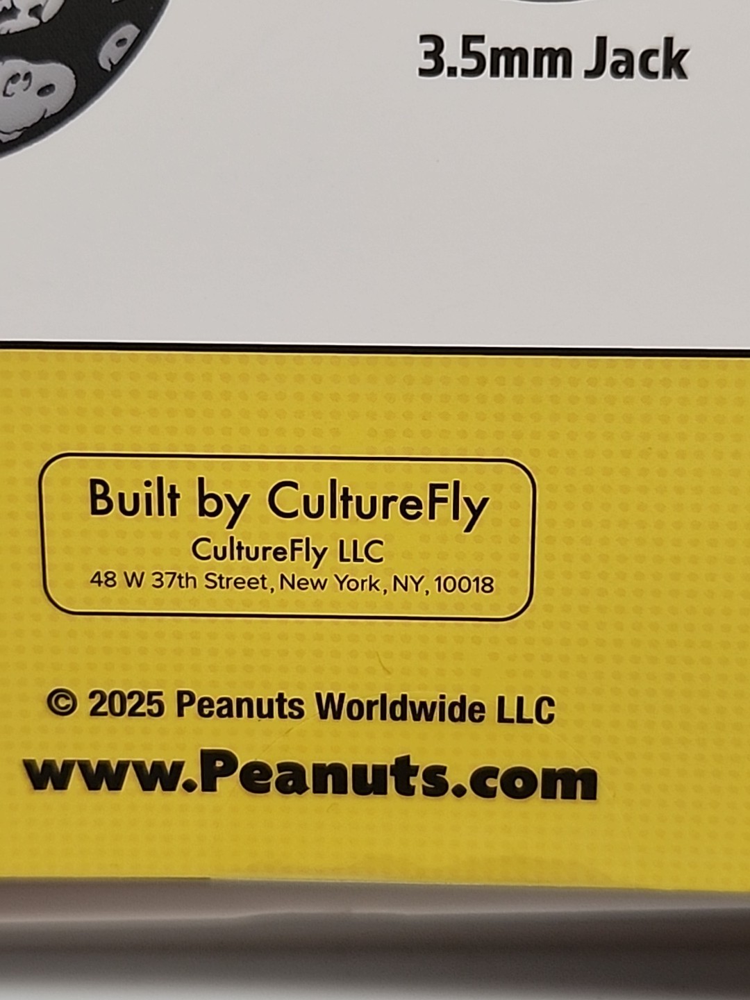 PEANUTS SNOOPY Woodstock Wired Headphones Black & Yellow