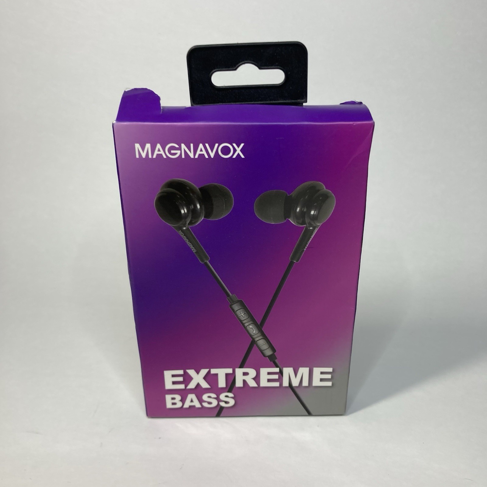 Magnavox In-Ear Silicone Earbuds Extreme Bass w/ 3.5mm Headphone Jack Black NEW