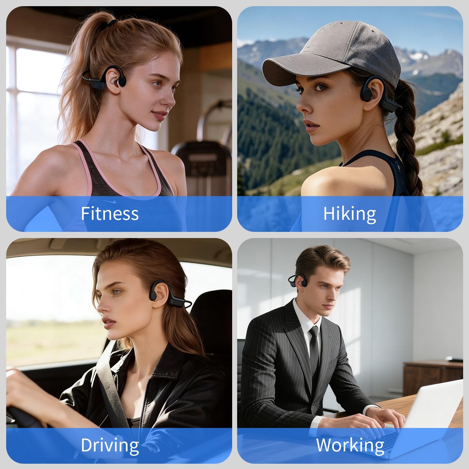 Bone Conduction Sports Headphones – 27g Ultra-Light Frame for All-Day Comfort…