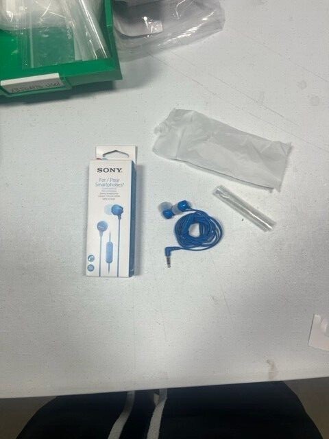 Sony MDREX14AP Headset Ear Bud Headphones MDR-EX14AP BLUE With Box 2pk