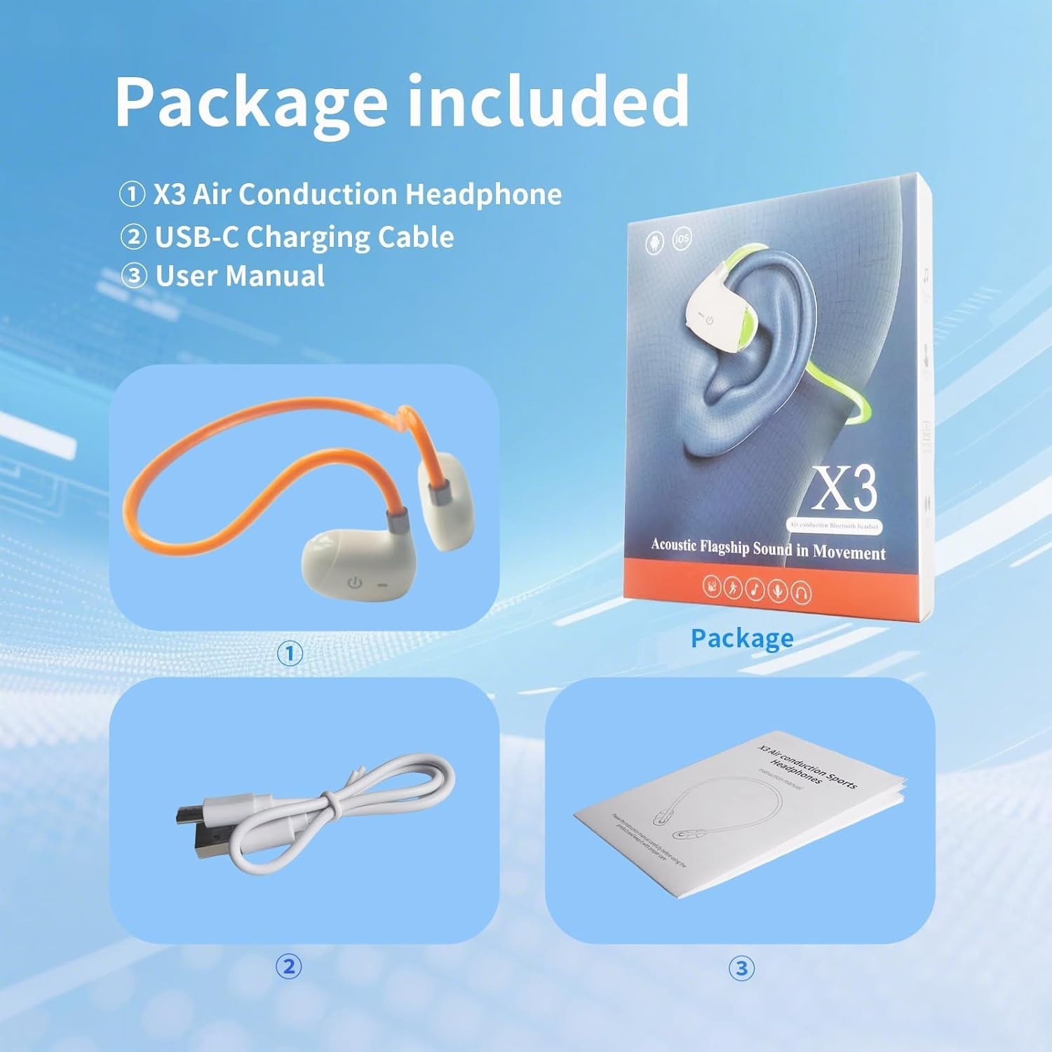 X3 Wireless Sport Earphones: Open Ear Comfort & Safety for Active Lifestyles