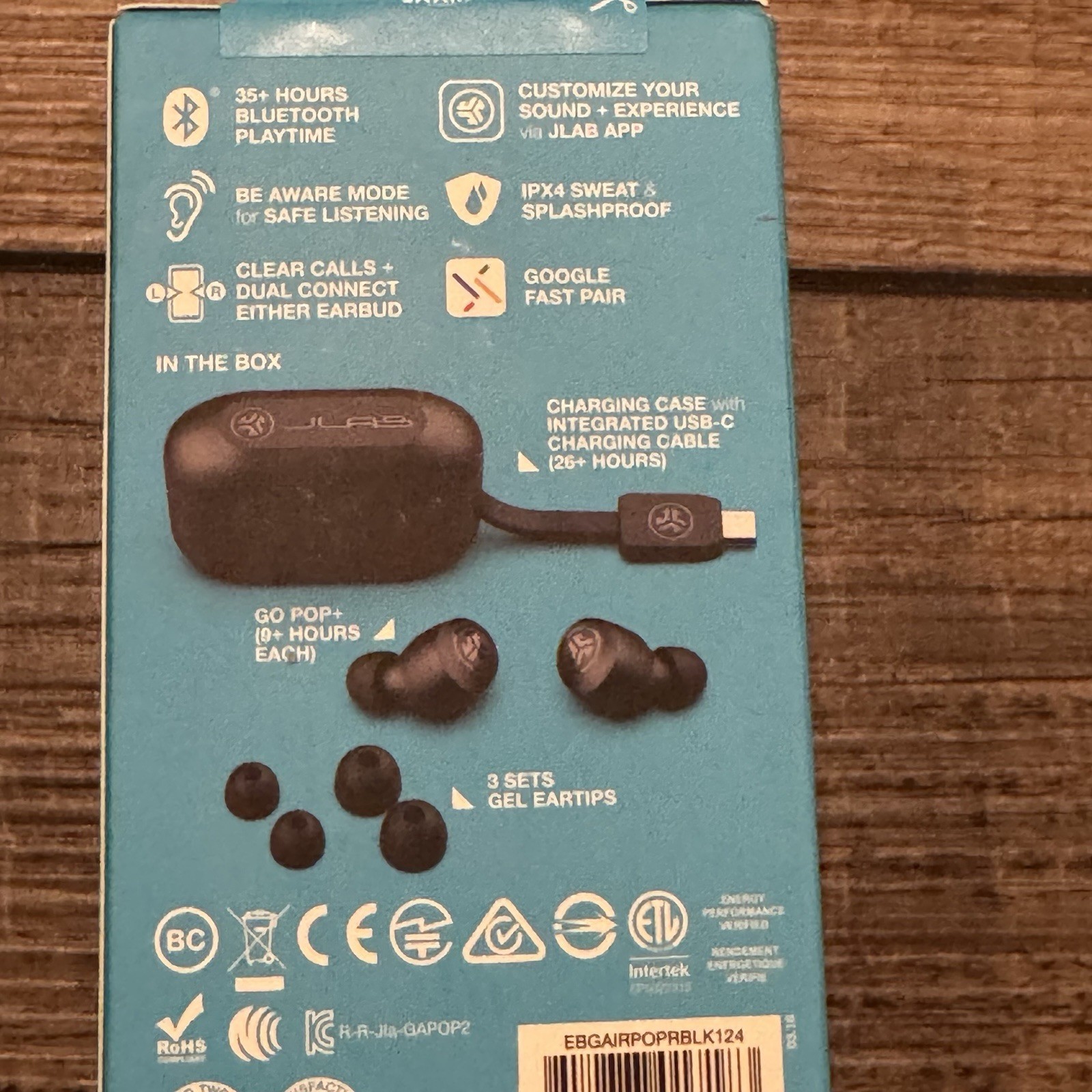 JLab – GO Air POP True Wireless In-Ear Headphones – Black Sealed Box