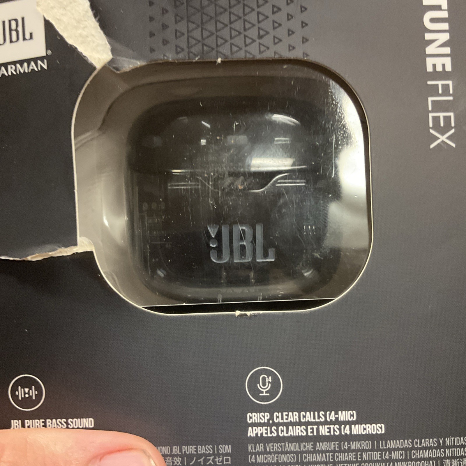 JBL Tune Flex True Wireless Bluetooth Noise-cancelling Earbuds Black Open Box