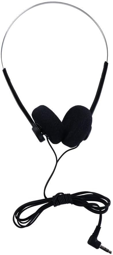 Retro On Ear Headphones Wired Stereo Lightweight Portable Adjustable Black