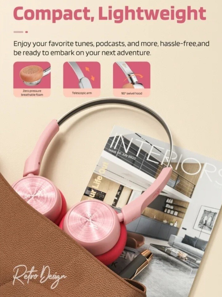 iKF R1 Wireless Retro Headphones | Bluetooth V 5.3 | 60 Hours Playtime | APP…