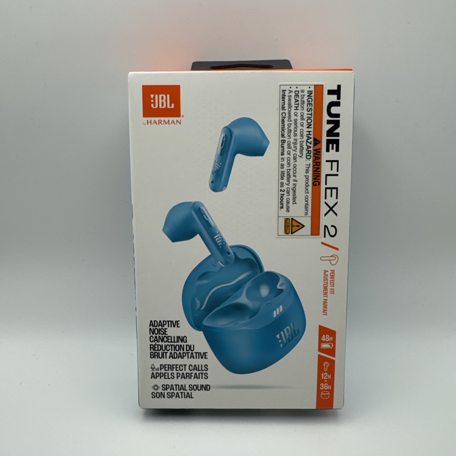 New JBL Tune Flex 2 Wireless Noise Cancelling Earbuds Teal Blue Bluetooth 2025