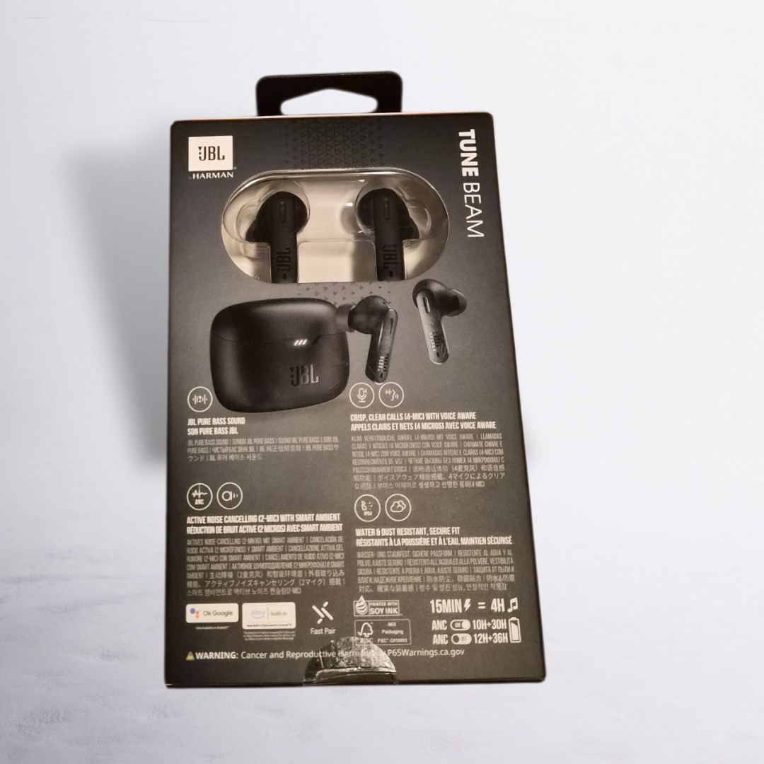 JBL by Harman Tune Beam Wireless Earbuds Pure Bass, Zero Noise