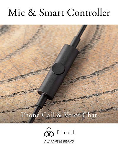 Final E2000 Canal Type Earphones Microphone Controller Matte Black Wired