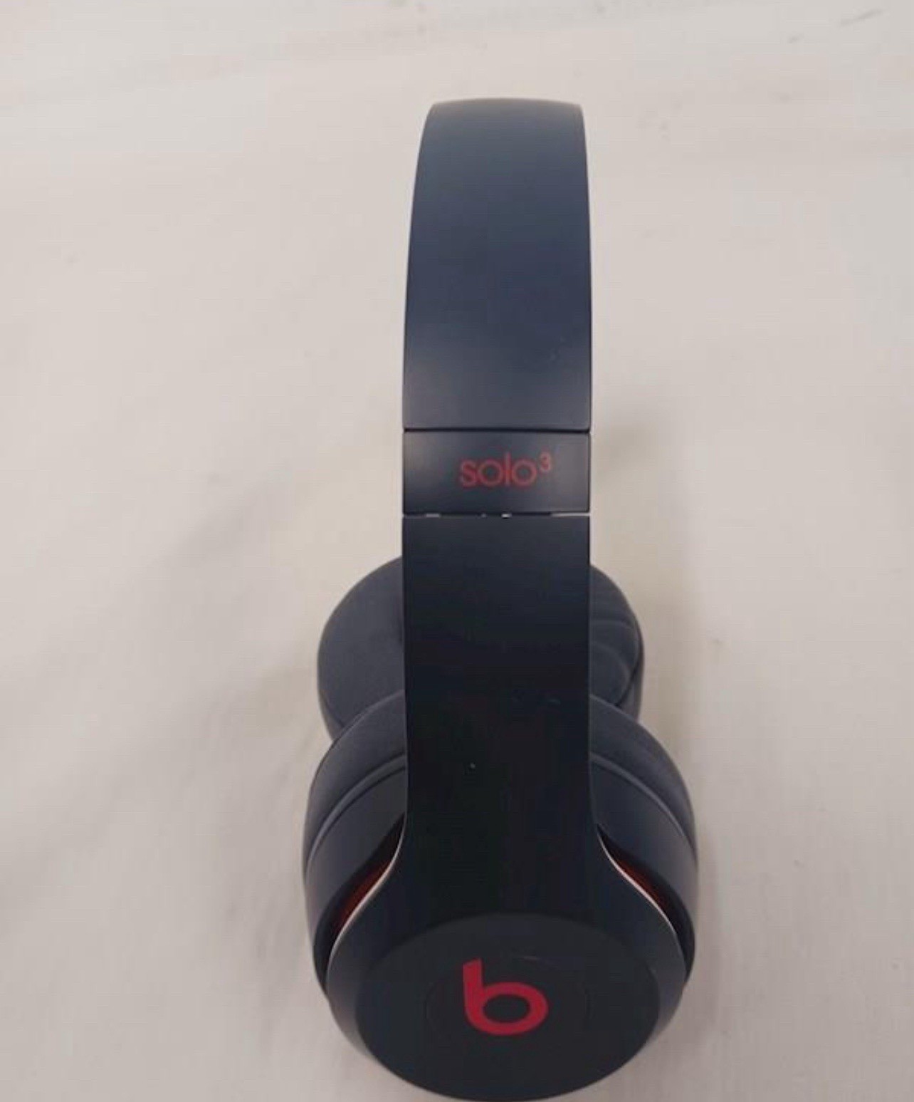 Beats Solo 3 Blue Red On-Ear Wireless Headphones With Wire, Charger, Case
