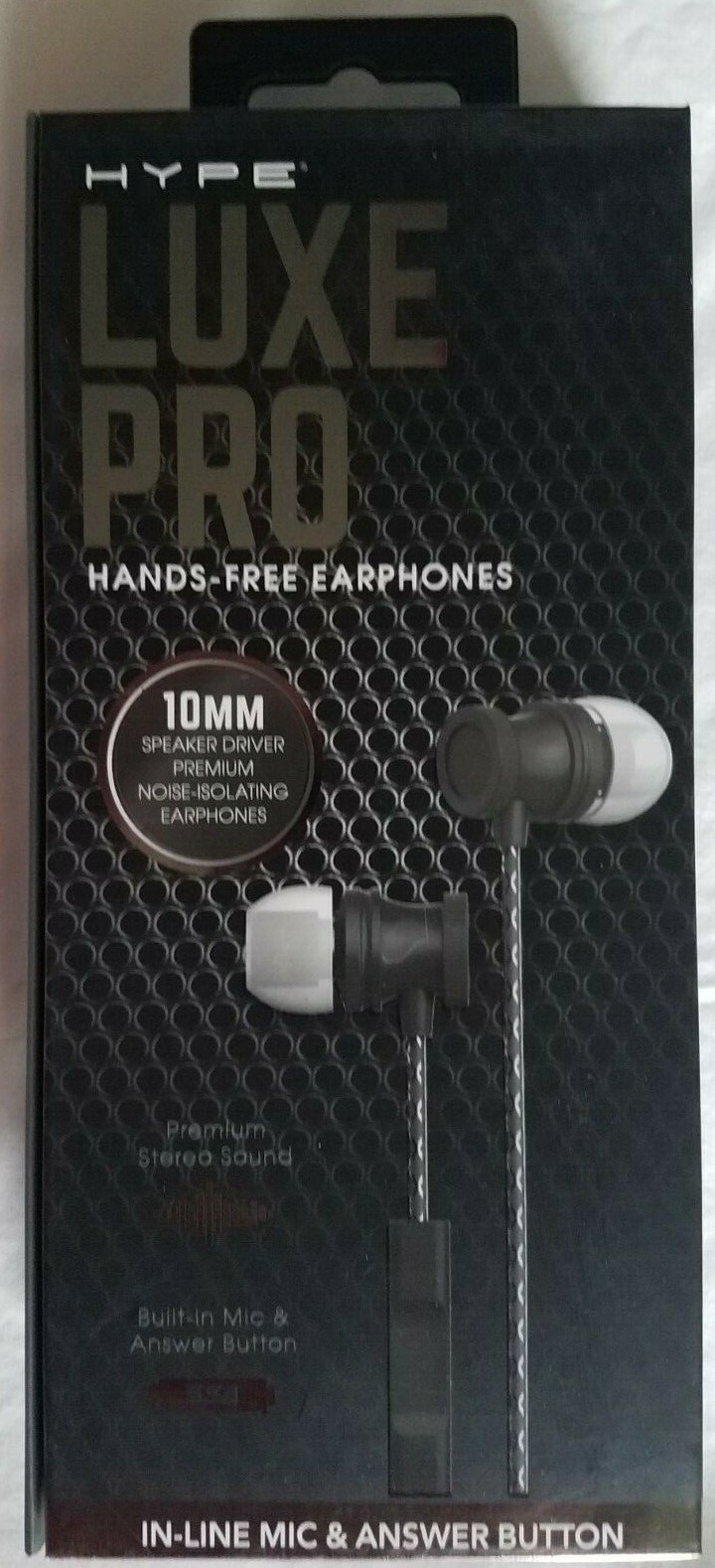 Hype LUXE PRO Hands Free Earphones Bass Boosting -MIC- Bonus Carrying Case