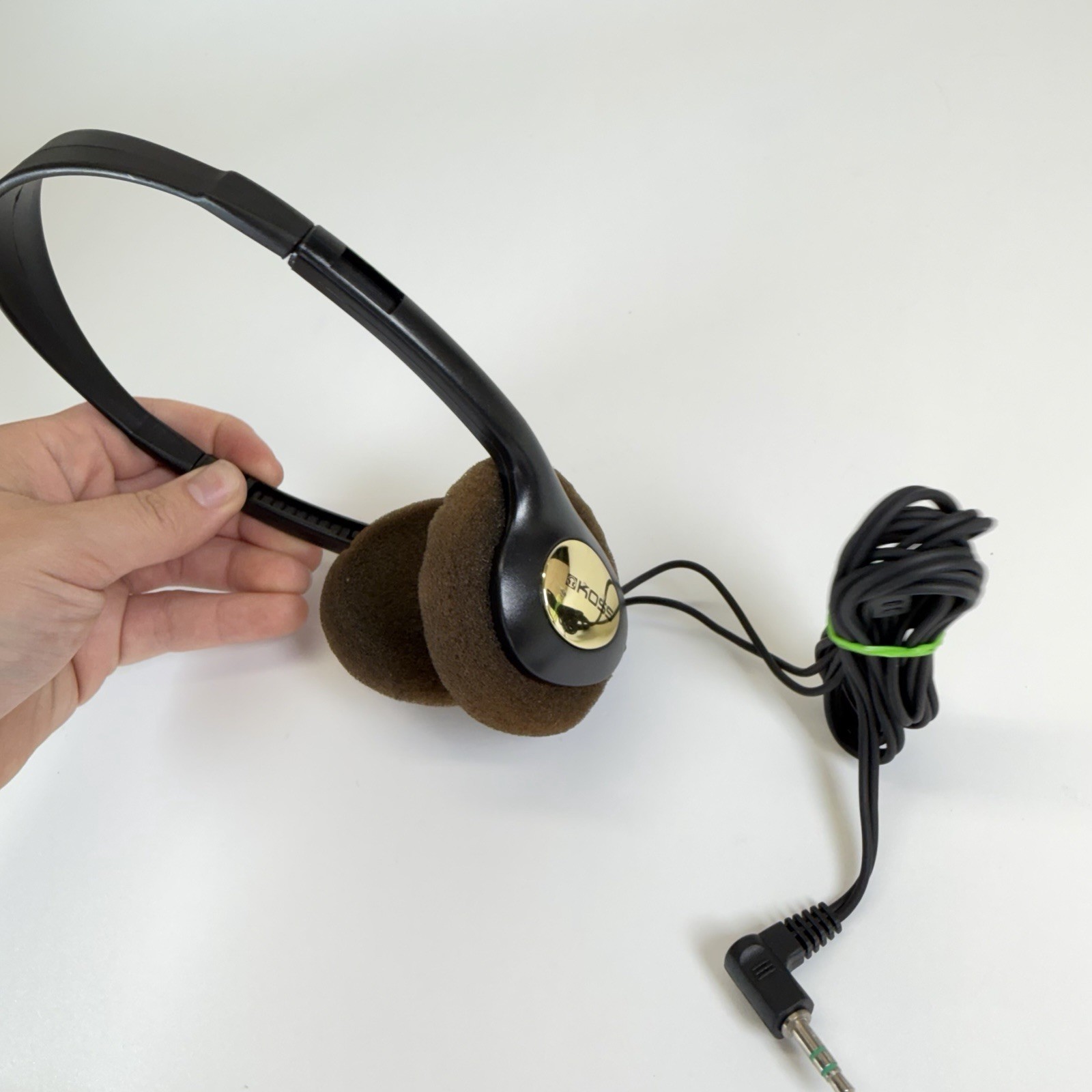 Genuine Koss Solid Black Gold Lightweight Wired Headphones