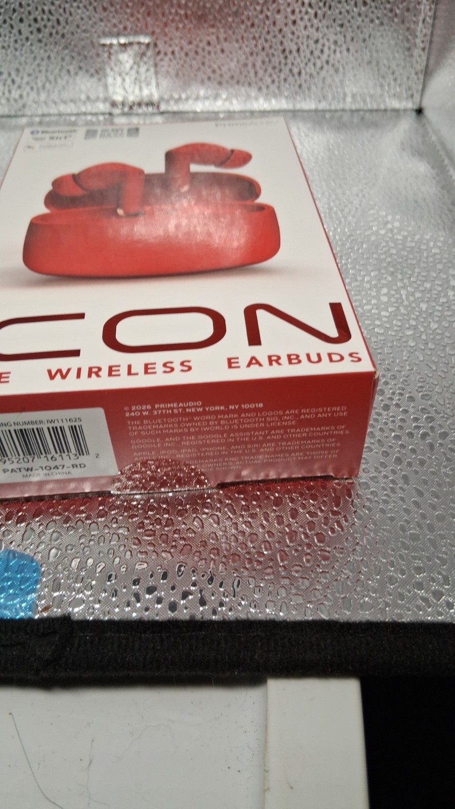 PrimeAudio Icon True Wireless Earbuds Bluetooth v5.4 Noise Isolating Mic Red