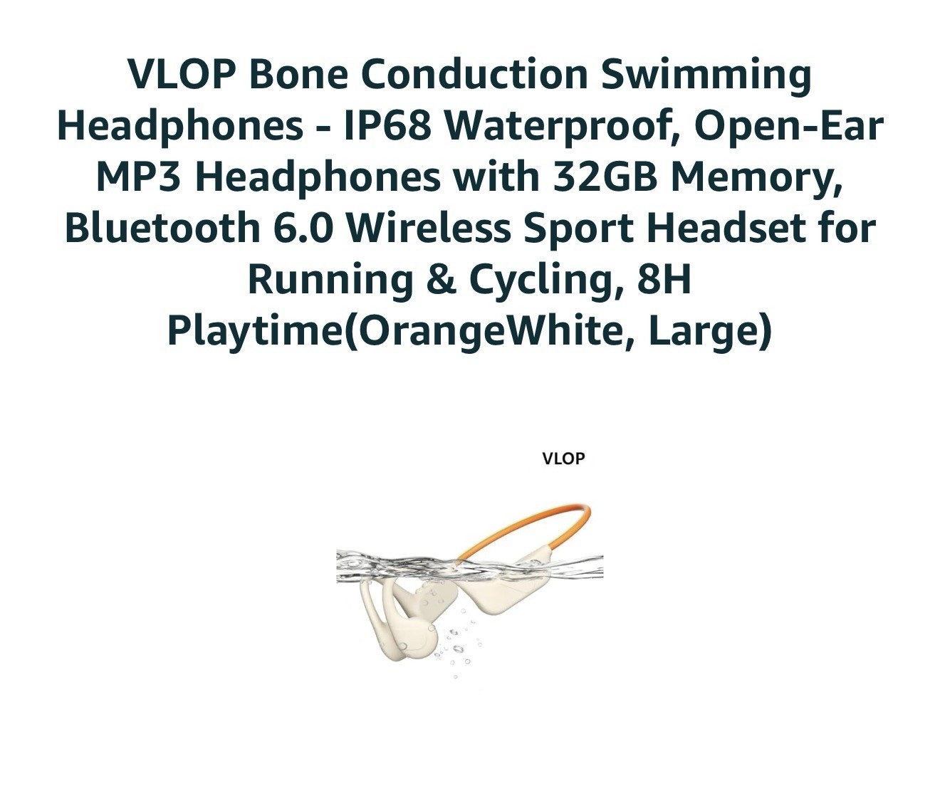 🔥Wireless Bone Conduction Headphones MP3 Slot IP45 Sport Headset Orange White