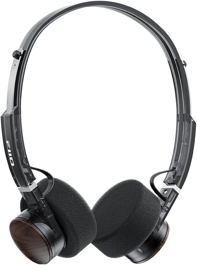 FiiO EH11 Lightweight Over-Ear Bluetooth Headphones, LDAC (Transparent Black)