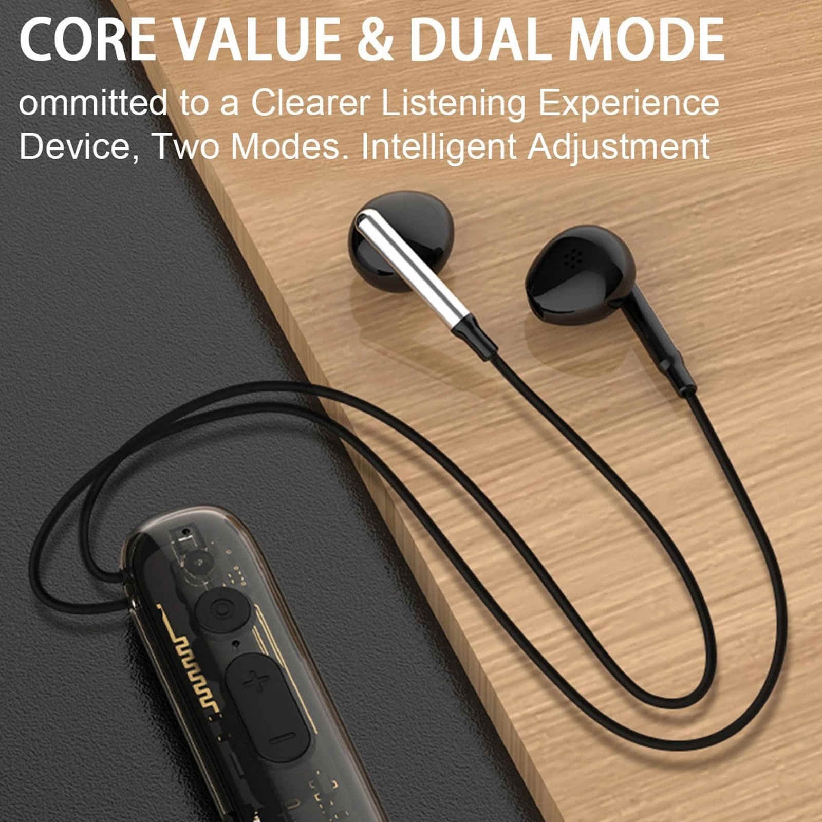 48dB Rechargeable Sound Amplifier Bluetooth Headset 8 Levels 20H Clip Elderly
