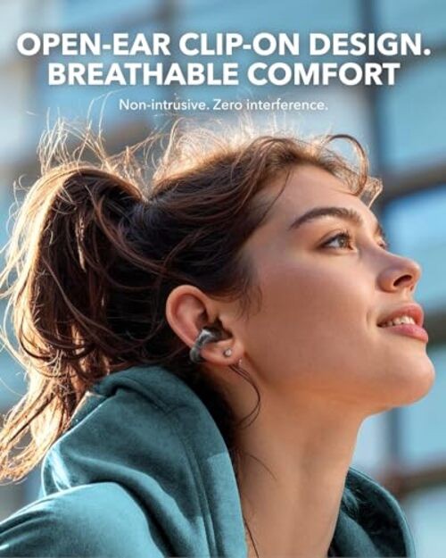 Soundcore C30i by Anker, Open-Ear Earbuds, Clip-On Headphones, Clarity Black