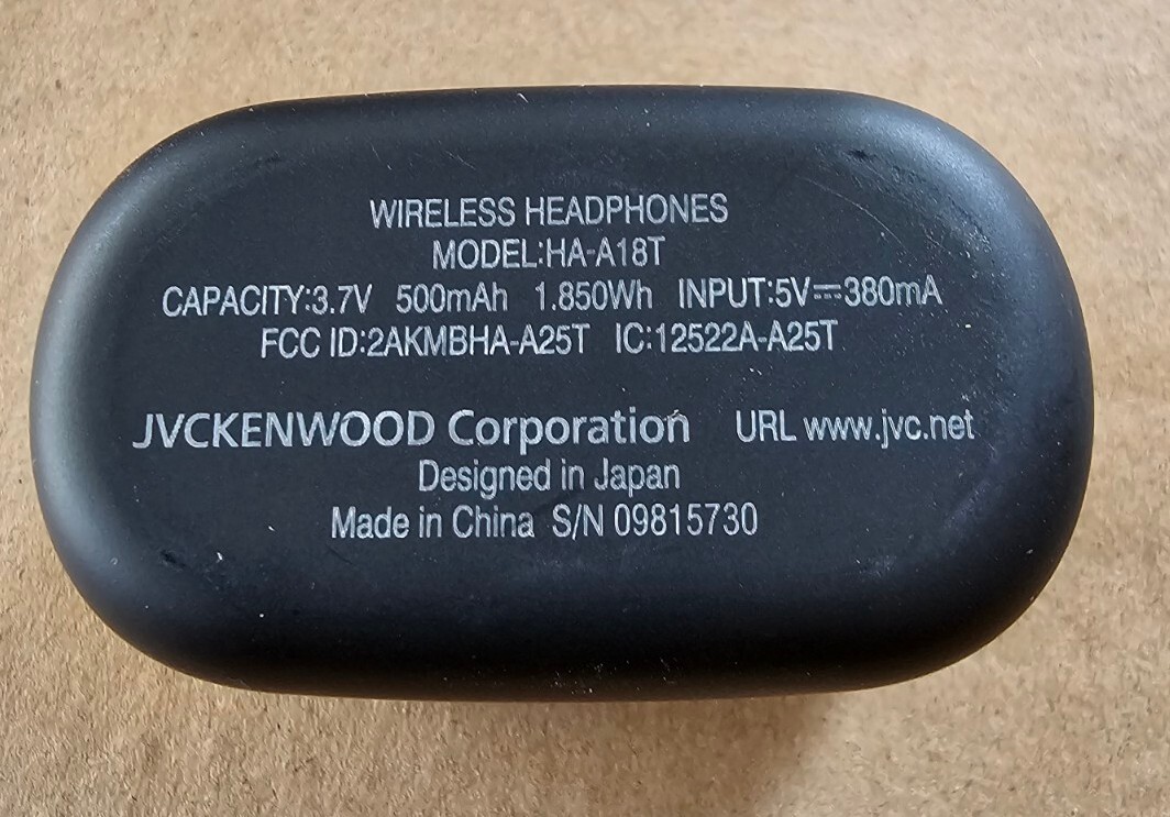 JVC HA-A18T Marshmallow True Wireless Headphones Black.