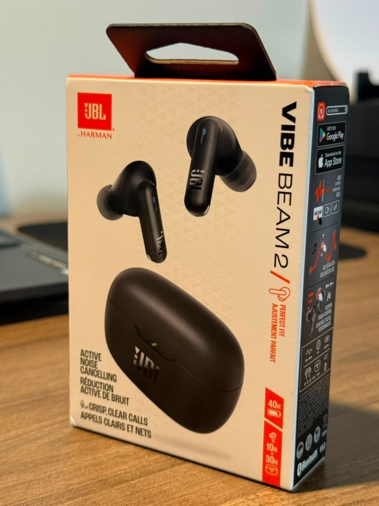 JBL Vibe Beam 2 True Wireless Earbuds ANC Bluetooth IP54 Black New Sealed