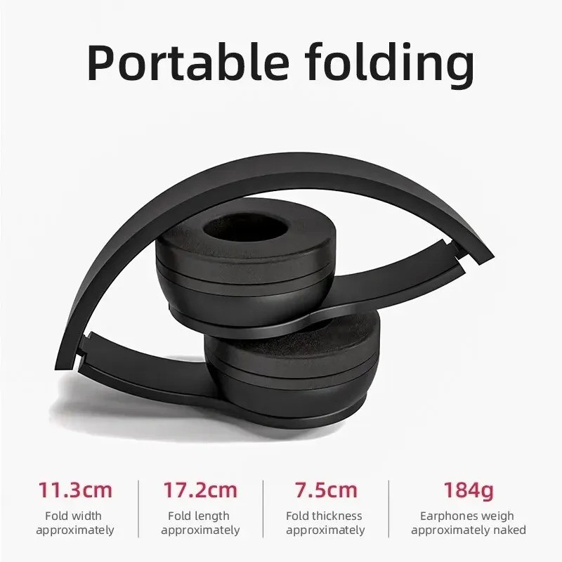 Wireless Headphones Headsets Super Bass Bluetooth Foldable Stereo Earphones Mic