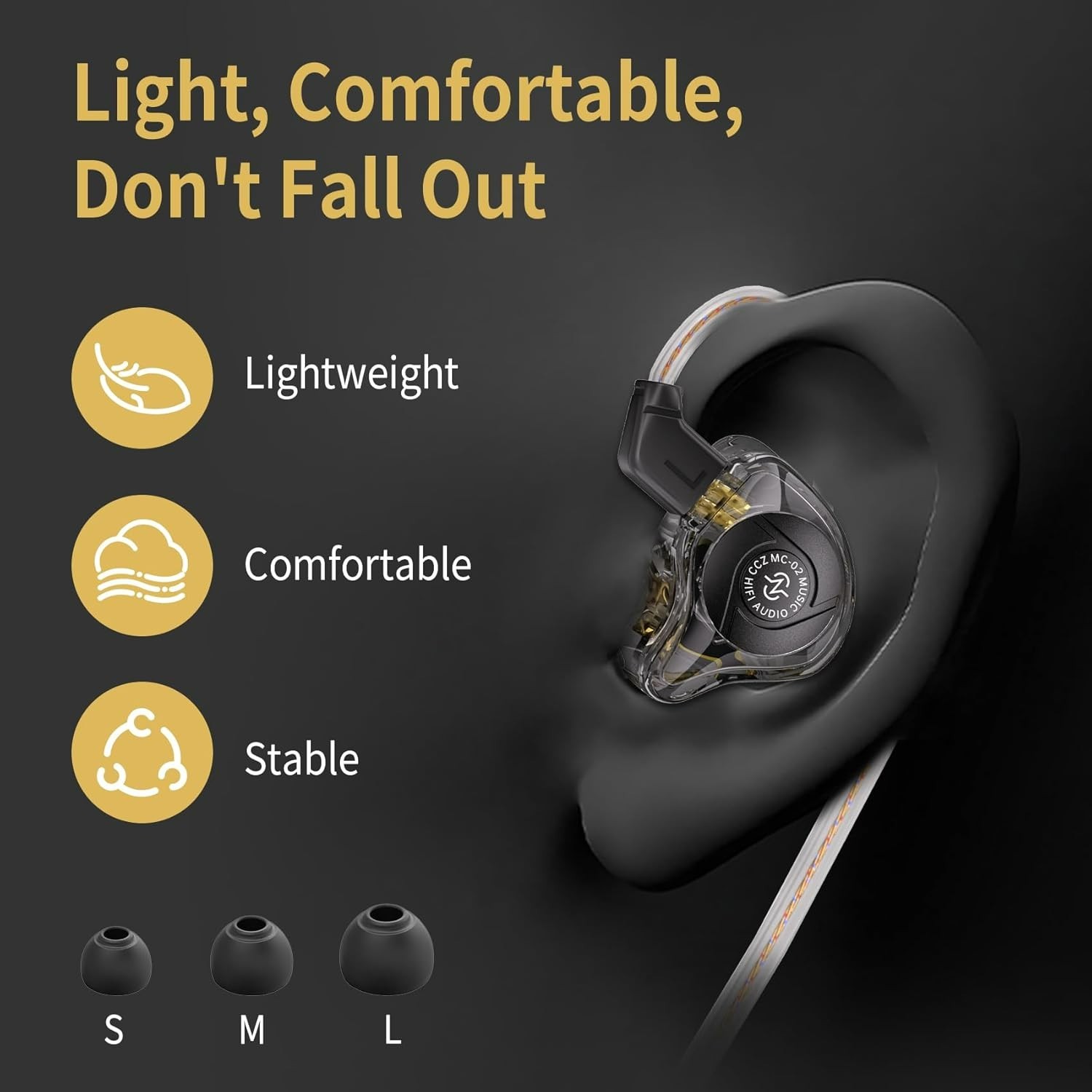 HiFi IEM for Gaming, CCZ MC02 in Ear Monitor, Clear Crystal Sound Gaming Earb…