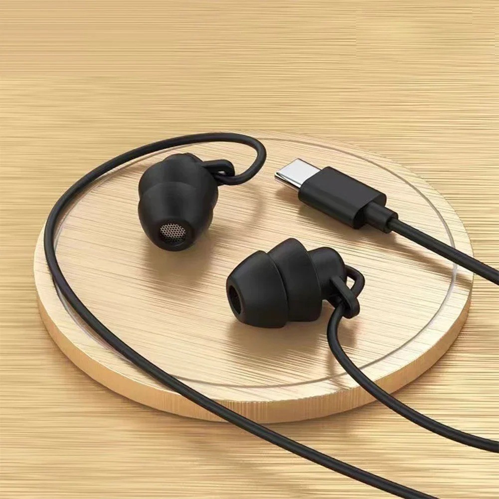 Silicone In-Ear Wired Earphones 3.5mm Type-C Headphones Handsfree With Mic & Con