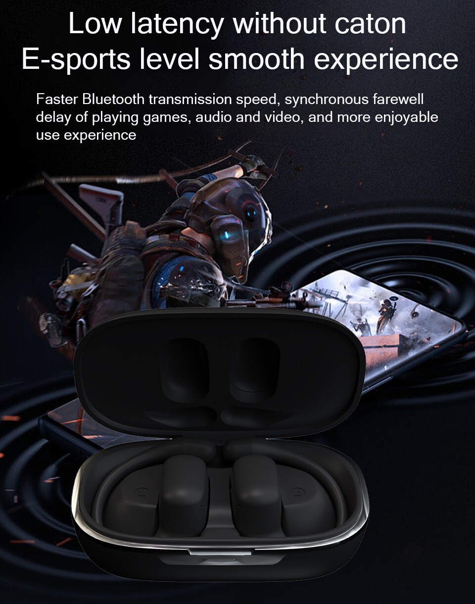 Open Ear Headphones Bluetooth Wireless Over Earbuds with Ergonomic Earhook BLACK