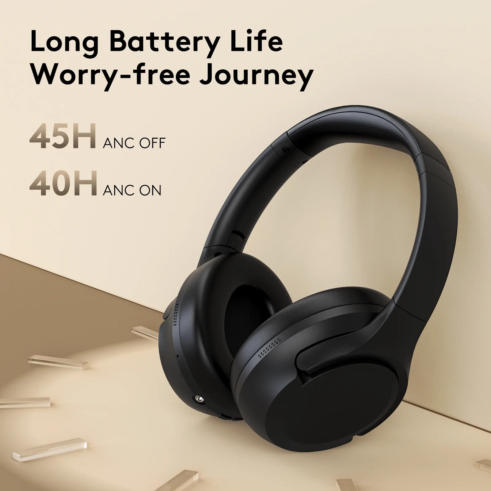 VILINICE Noise Cancelling Headphones, Wireless Bluetooth Headphones , Black, S8