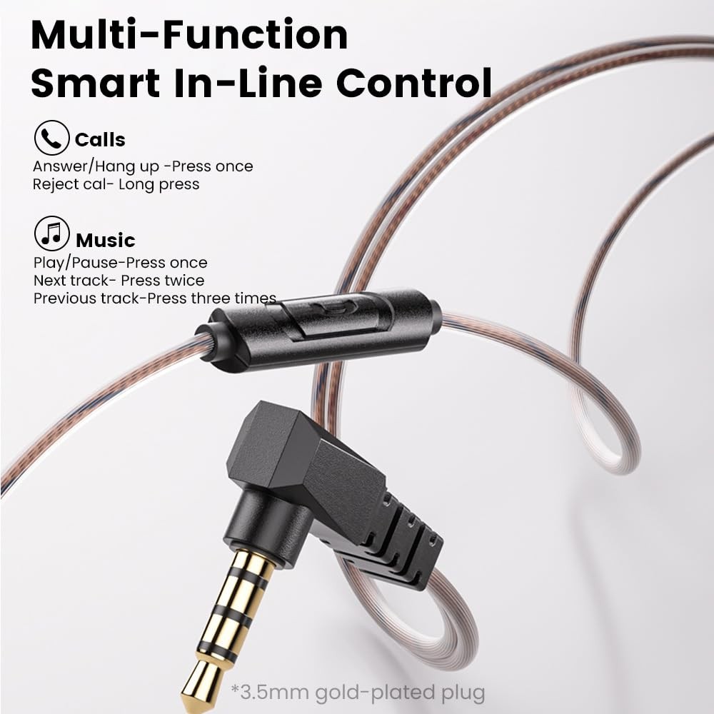 Wired Gaming Earbuds in-Ear Headphones HiFi Game Head Phones in Ear Monitors Dee