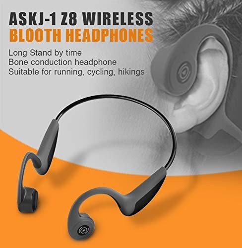 Bone Conduction Headphones Bluetooth 5.0 Open Ear Wireless Standard, Black