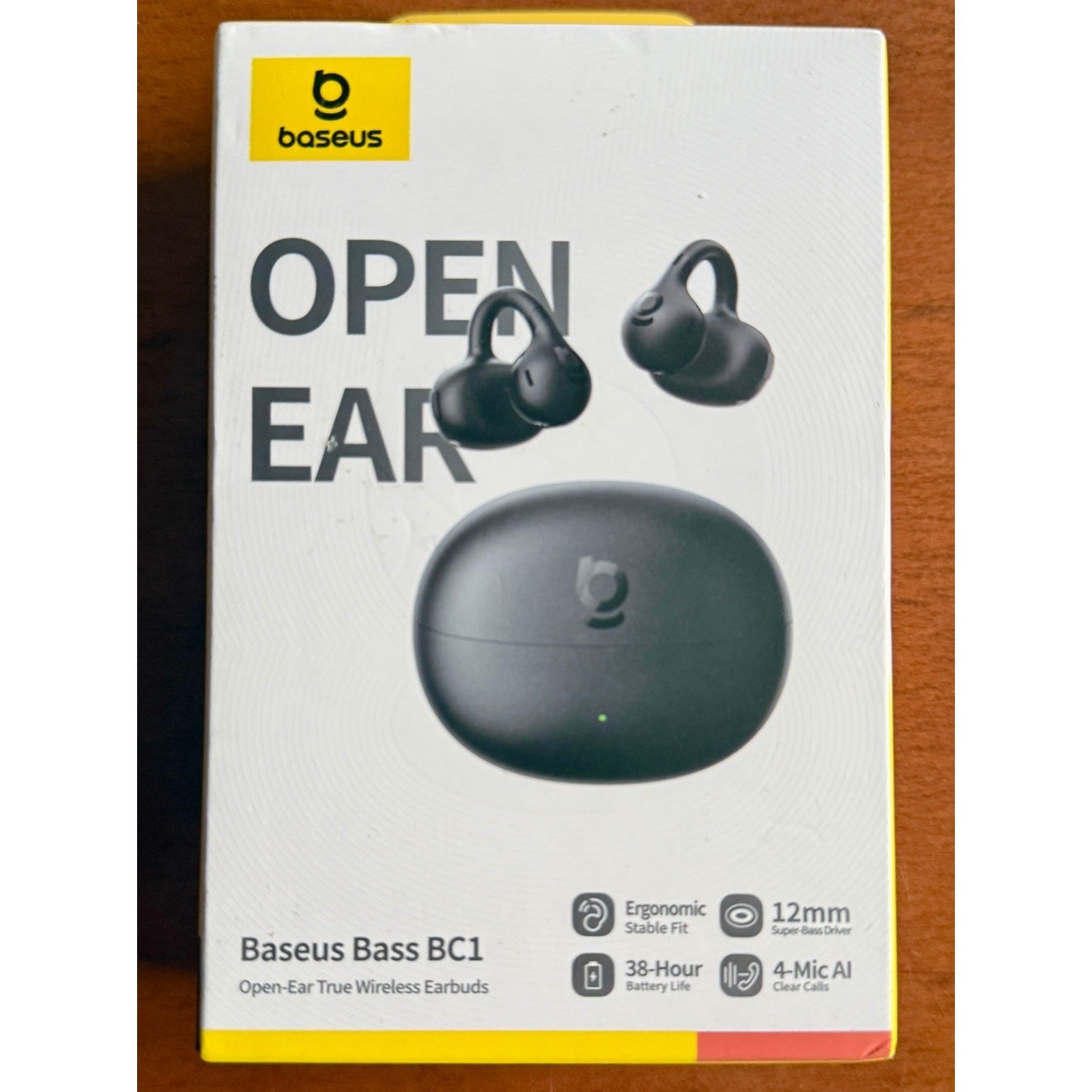 SEALED Baseus BC1 Open Ear Clip Earbuds, Bluetooth 6.0, 4‑Mics, Super Bass, IP55