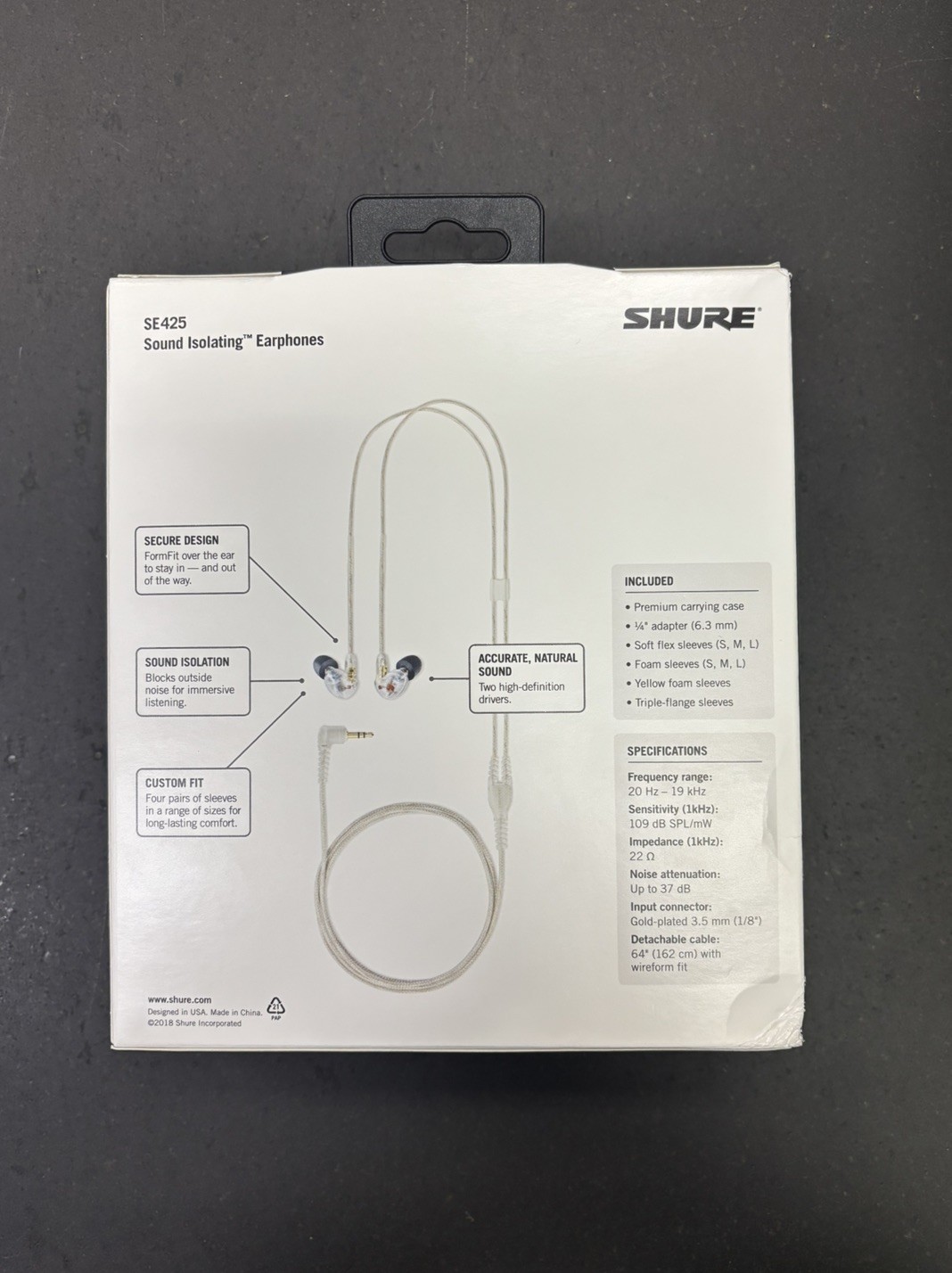 Shure SE425 Sound Isolating Earphones Color Clear – New