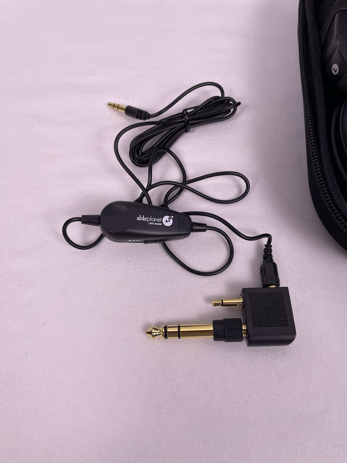 Able Planet Linx Audio Over-Ear Headphones w/ Hard Case Cable & Airplane Adapter