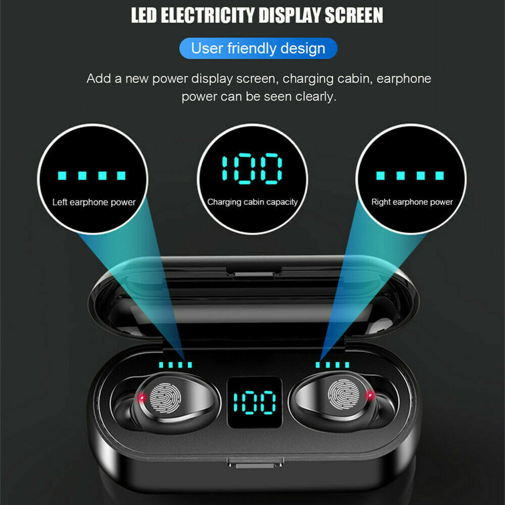 Waterproof Bluetooth 5.0 Earbuds Stereo Sport Wireless Headphones in Ear Headset