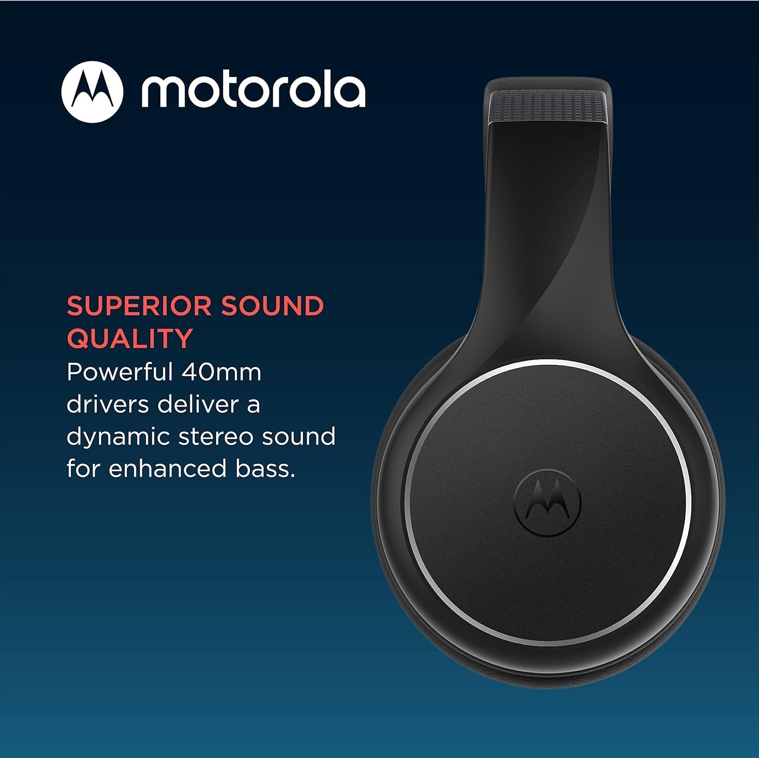 Moto XT220 Bluetooth Wireless Headphones with Microphone, in-Line Control for…