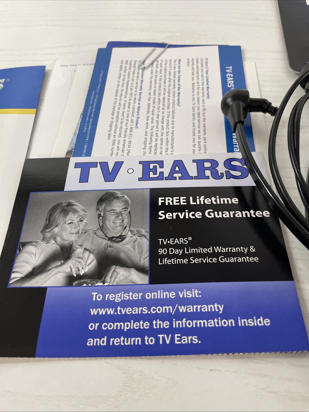 TV Ears 2.3MHz Headphones w/ Charging Base Unit for Headphone System
