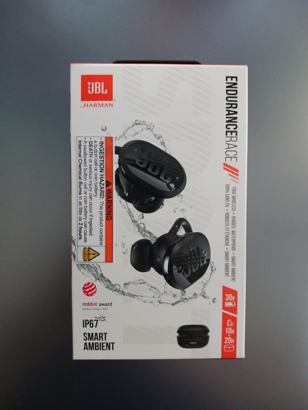 JBL Endurance Race TWS IP67 Waterproof Wireless Bluetooth Headset Earbuds Black