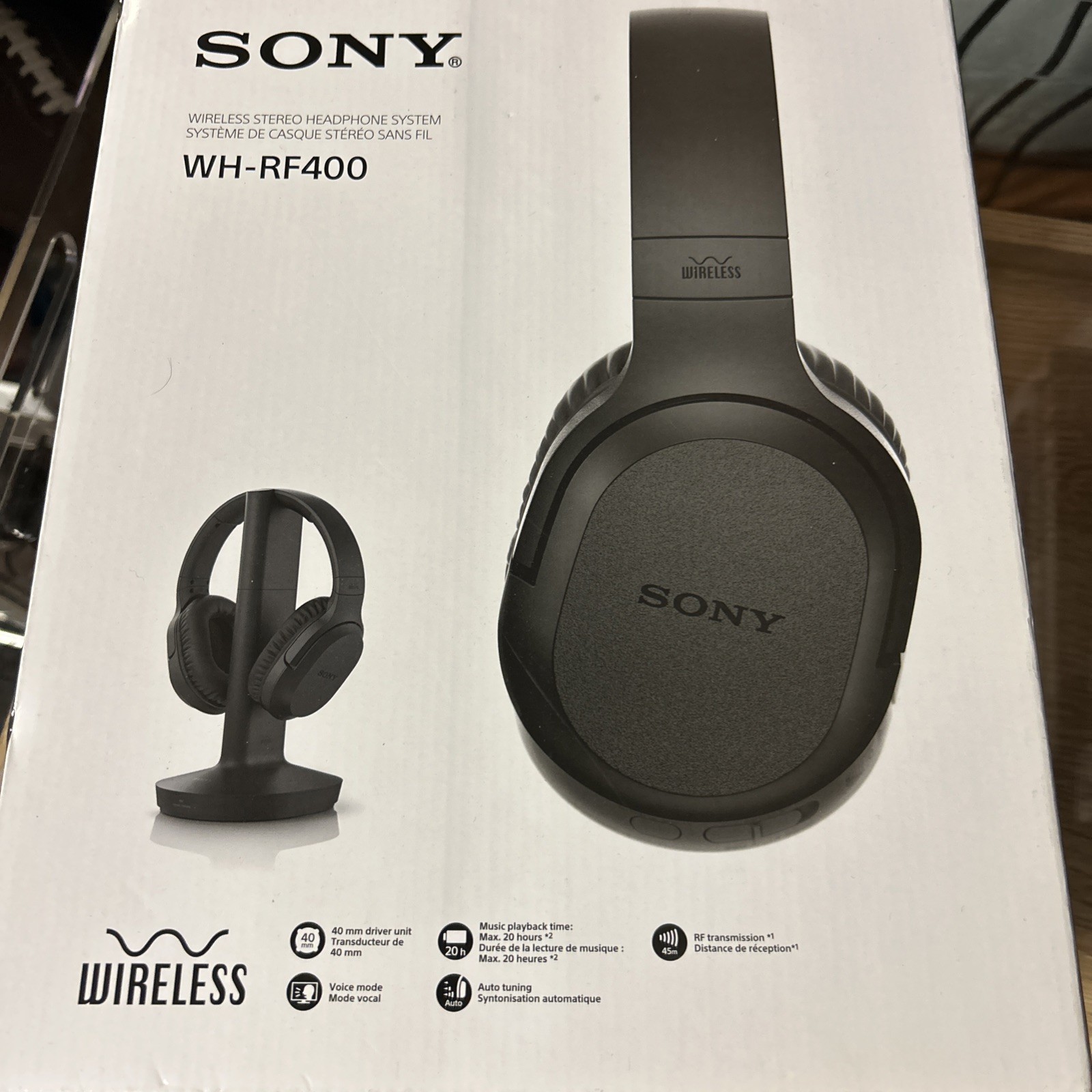 Sony RF400 Wireless Home Theater Headphones – Black
