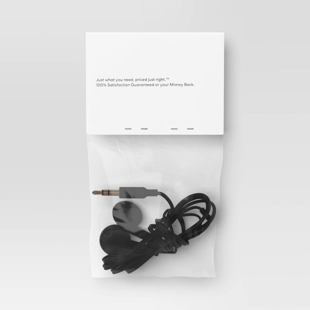 Wired Earbuds – Dealworthy Black: 3.5mm Jack In-Ear Headphones, ABS Cushion