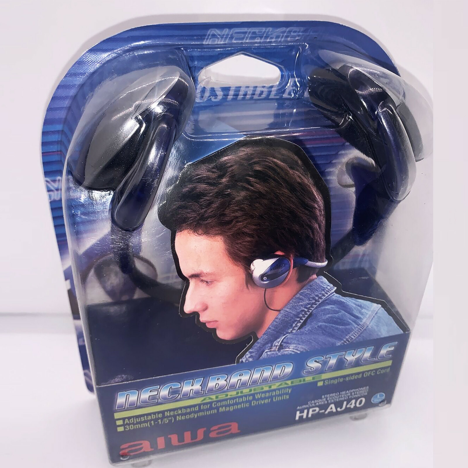 Aiwa HPAJ40 Adjustable Neckband Running Jogging Headphones for Phones CD DVD MP3