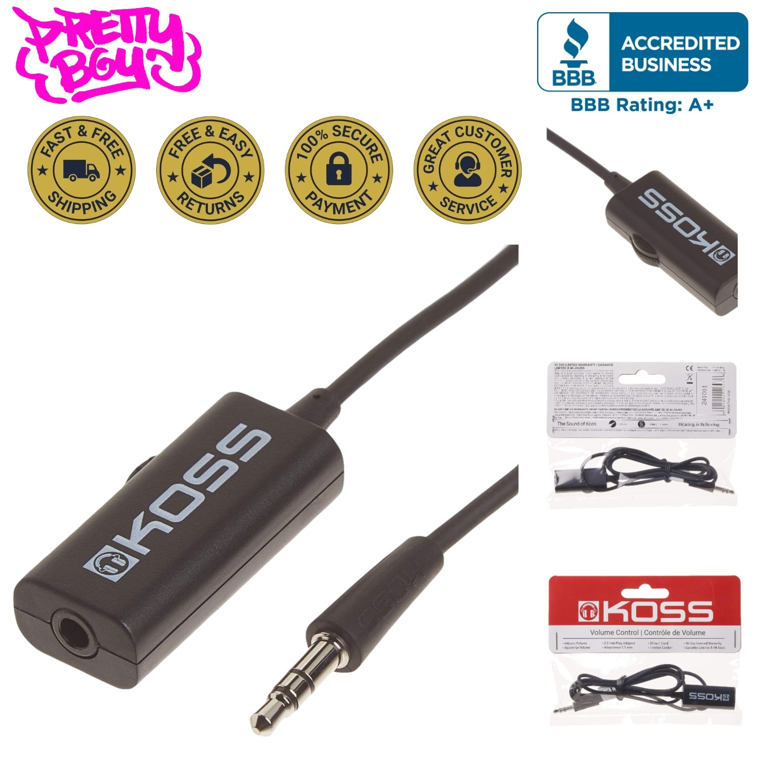 Versatile Black 39-Inch Volume Control Cord – Perfect for Phones and Headphones